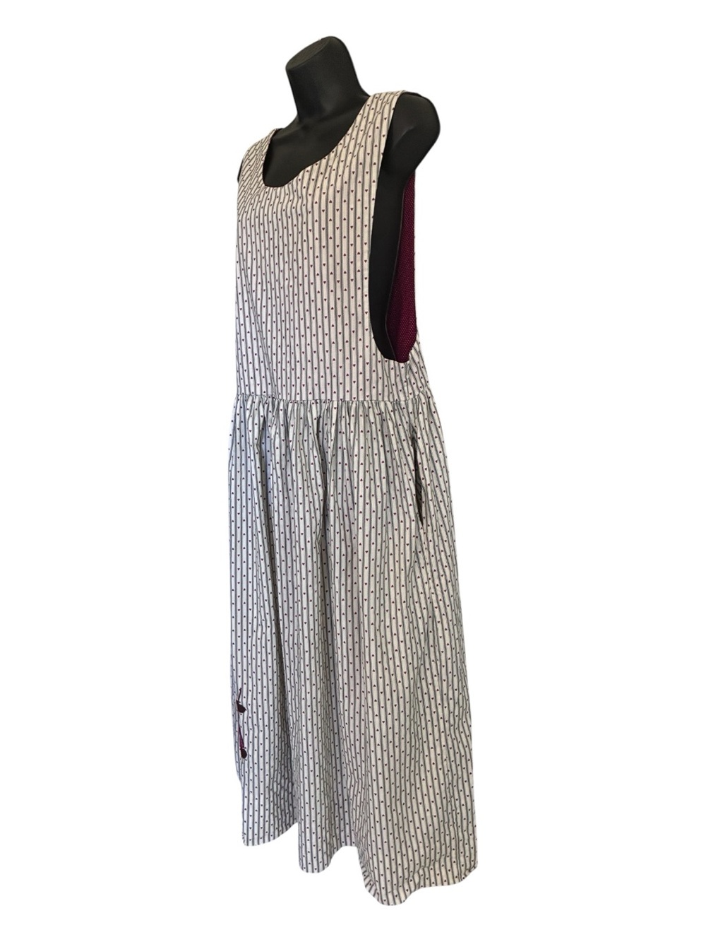 Vintage 90s Cottagecore Grannycore Betsy's Christmas Pinafore Apron Dress Sz L - Picture 2 of 7